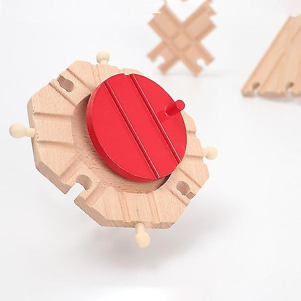 Hhcx-all Kinds Wooden Railway Train Track Accessories Beech Wooden Tracks Set Bridge Building Toys Parts Fit Biro Train Toy New WJ-JM-12-71