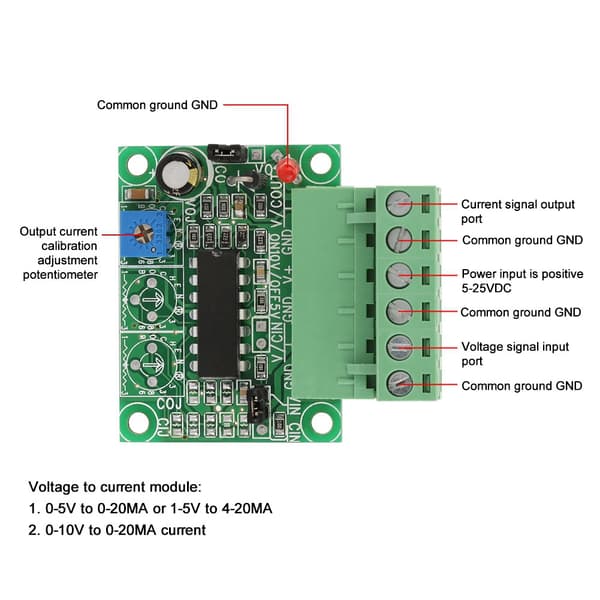 0-5V/10V/1-5V - 0-20MA/4-20MA Jännite-virta V/C -moduuli