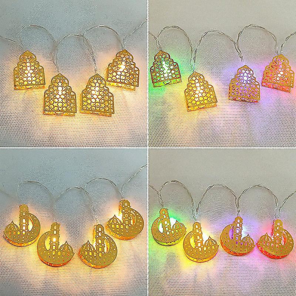 Ramadan Eid String Light Lämmin valkoinen Tunnelma Eid Lyhdyt Valot Muslimi Lamp Sisustus Kotijuhlalahja Combination 3