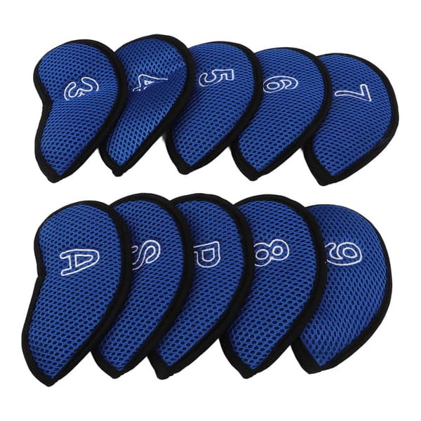 10 stk. Kongeblå Golf Jern Headcovers med Numre