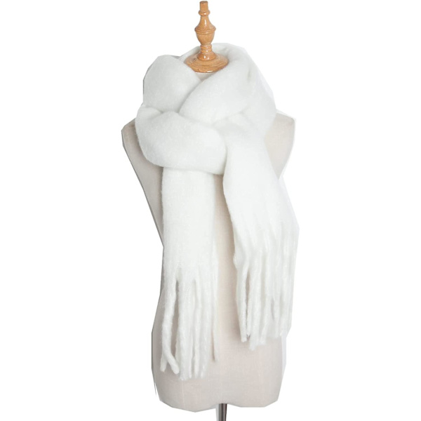 Elegant Wraps Stor Scarf Dam lång filt Chunky Oversized Vinter Höst Varm Scarf Stora Scarves (vit, One Size)
