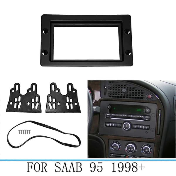 Bilstereo Radio Fascia Dash Panel 2 Din Ram Trim Kit til SAAB 9-5 2005-2011 black