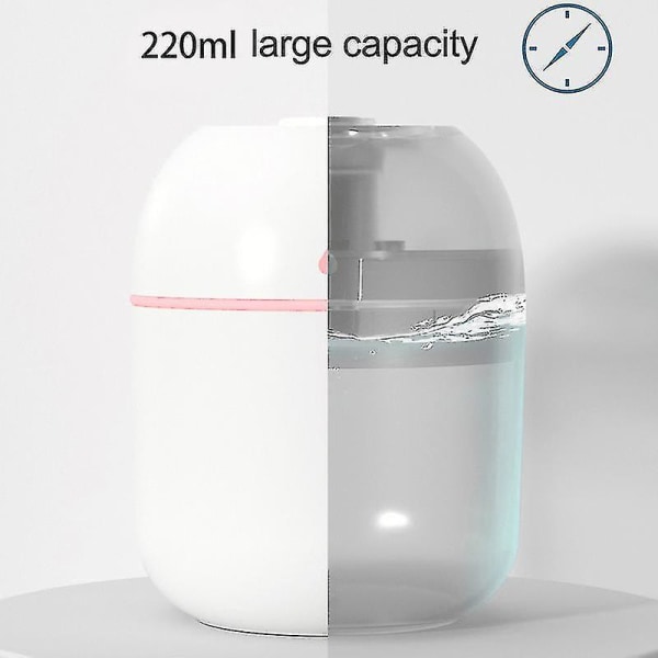 1 st 220ml luftfuktare Luftrenare Två Dimlägen Lågt brus White