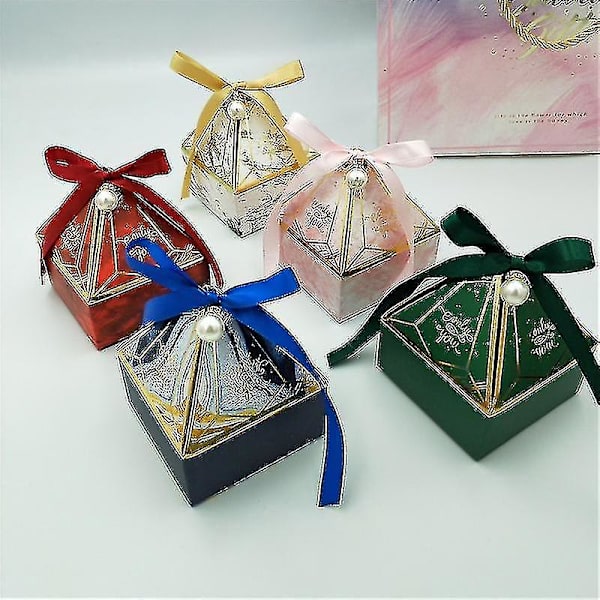 Box Wedding C Box Er Suklaalaatikot Pakkauslaatikot Red Pearl S 7x7x8cm
