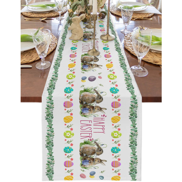 Pääsiäisen akvarellimuna kanin kasvipöytäjuoksu Hääjuhlapöytäkoristeet kodin sisustukseen Lahja Favor Placematto Pöytäliina
