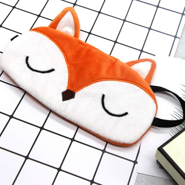 Söt Fox Sleeping Eye Mask Plysch Ögonbindel Resesömnmasker Mjuk Rolig, #1 1 1