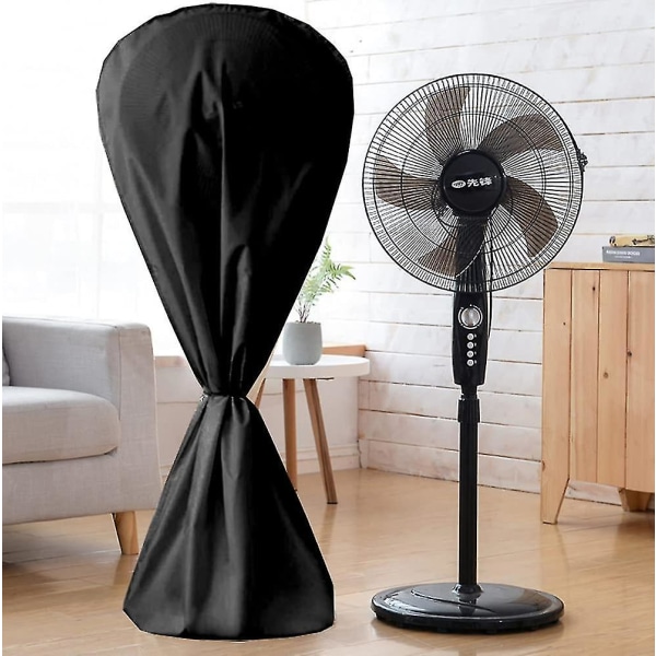Fan Cover Waterproof Dustproof Electric Fan Cover Zippered Indoor Outdoor Fan Cover Black