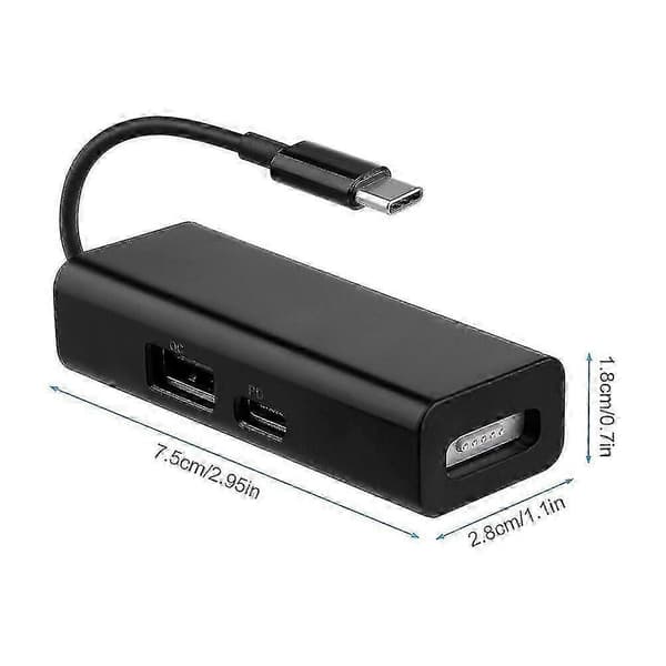 【BQ】USB-C 3-i-1 MagSafe Adapter Typ C Till MagSafe 1/2 Konverter För Bärbara Datorer Black