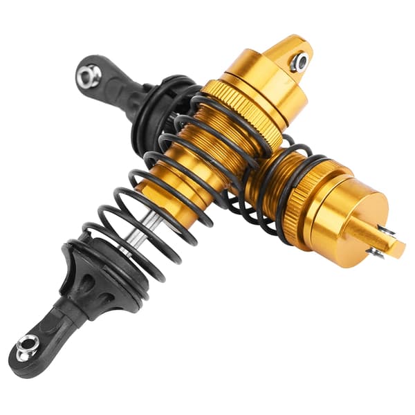 2 stk. 100 mm RC frontstøddæmper til Traxxas Slash 4x4 1/10 bil gul