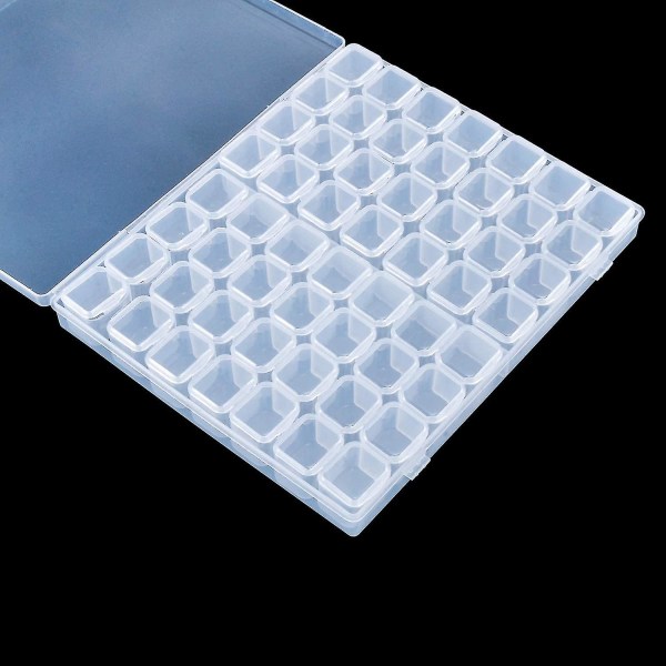 1 Pakke 56 Grids Plast Oppbevaringsbokser Smykker Organizer Bokser Klar Organizer Box Transparent