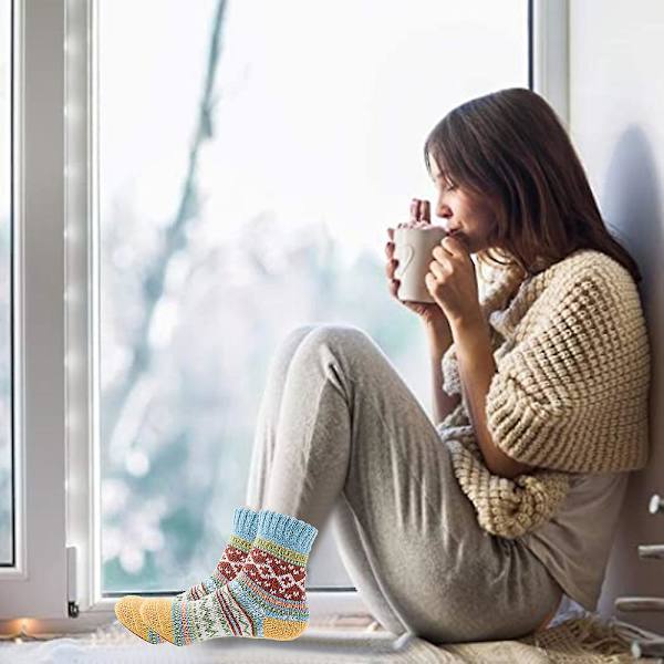 Wool Socks Thick Warm Soft Winter Knit Cozysuitable For Going Out In Winter-style 4