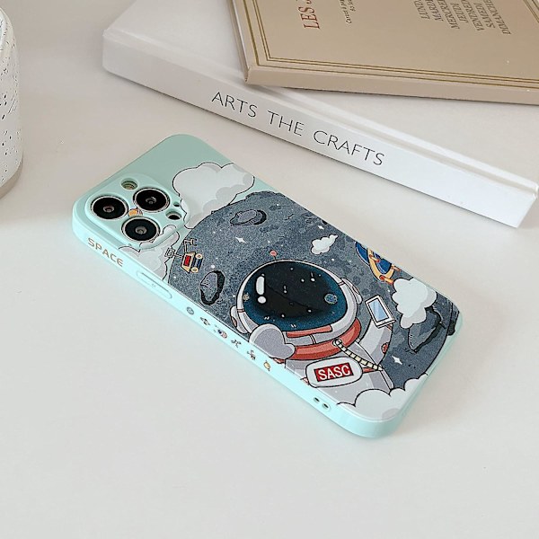 För Iphone 13 Söt Fodral, Cool Cartoon Astronaut Planet Moon Space Design Snygg Mjuk TPU Bumper Stötsäker Anti-halk Protector Mode Fodral (iphone 1