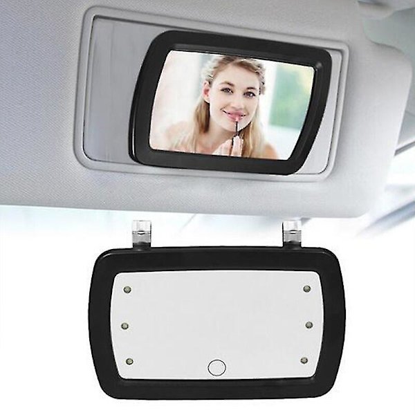 6 Led bil Solskydd Sminkspegel Touch Switch High Clear Innerspegel Hd Universal 170*110mm-ej batteri