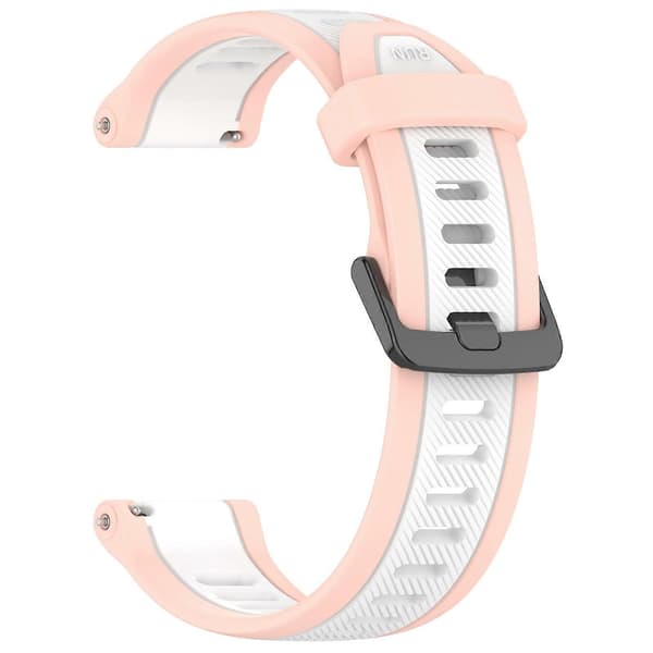 【BQ】22mm Silikone Urrem Til Garmin Forerunner 255 White Pink
