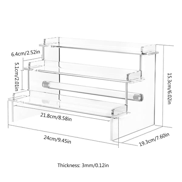 【BQ】Akryl Displaystativ Hylde 3 Lag Trin Opbevaringsstativ til Cupcake Smykker Parfumer Organizer Display Hylde Stå style 8