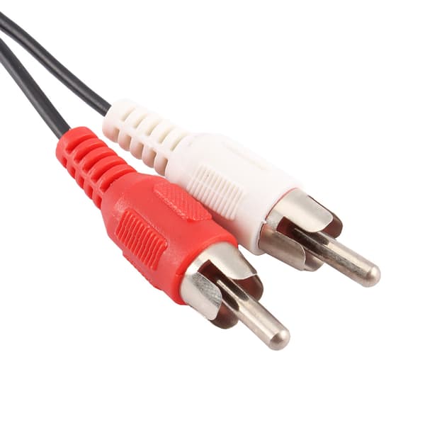 3,5 mm uros- 2 RCA naaras äänensovitinkaapeli
