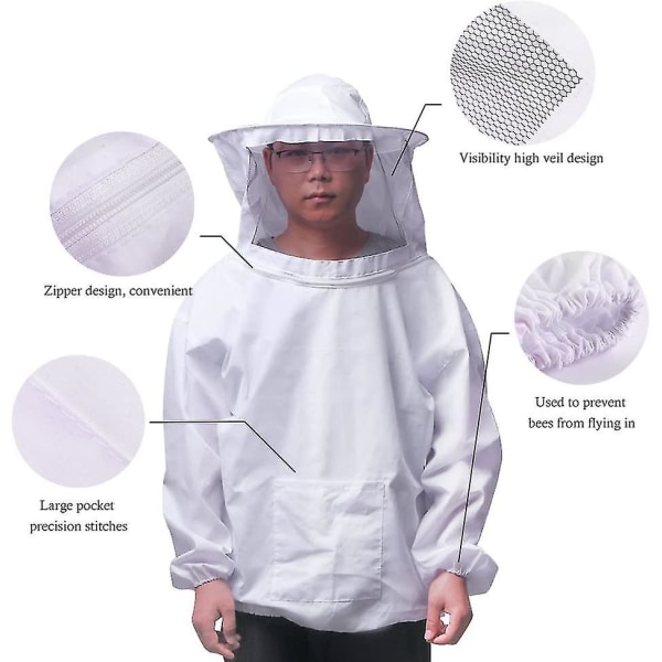 Kostyme, supertykk birøkterdrakt Sammenleggbar fekting Seilvåtdrakt Bee