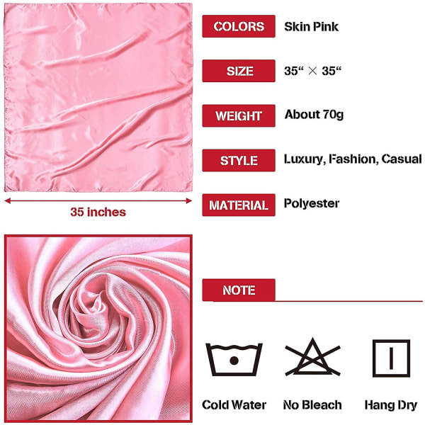 35in Satin Head Scarves Vintage Square Scarf Silk Feeling Satin Lavendel