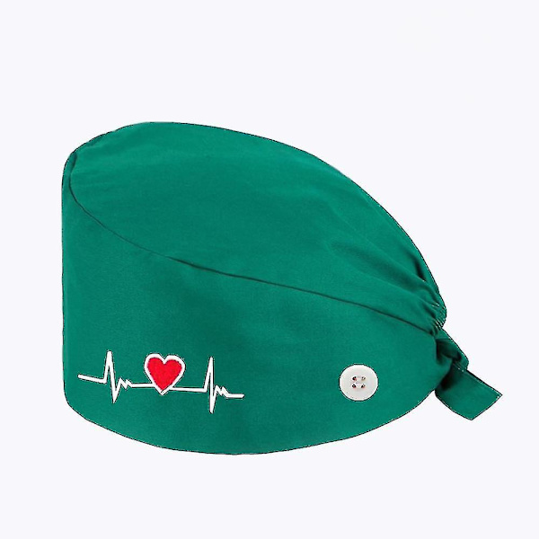 Justerbar unisex bomullsskrubbhatt, arbetskepsar för skönhetssalonger GREEN