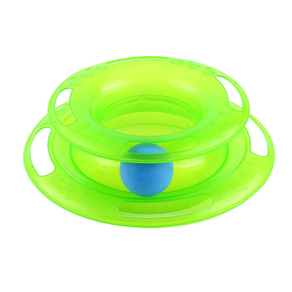 Cat Kitty Interactive Pet Toy Nöjesskylt Trilaminar Crazy Ball Disk Hållbar