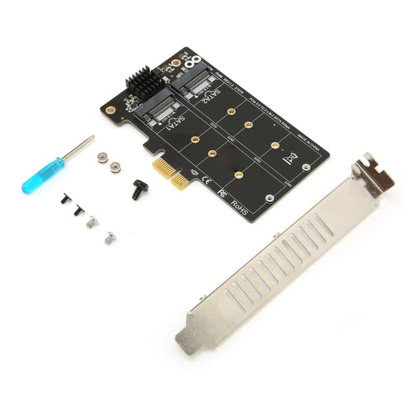 Adapterkort M.2 SATA til PCIE Dual Disk Array Kort Transmisjonsstabilitet Utvidelseskort