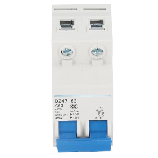 2P Strømafbryder Pa66 Kortslutningsbeskytter DIN-skinne Montering 400V 63A Brydeevne 4500A/6000A Universal