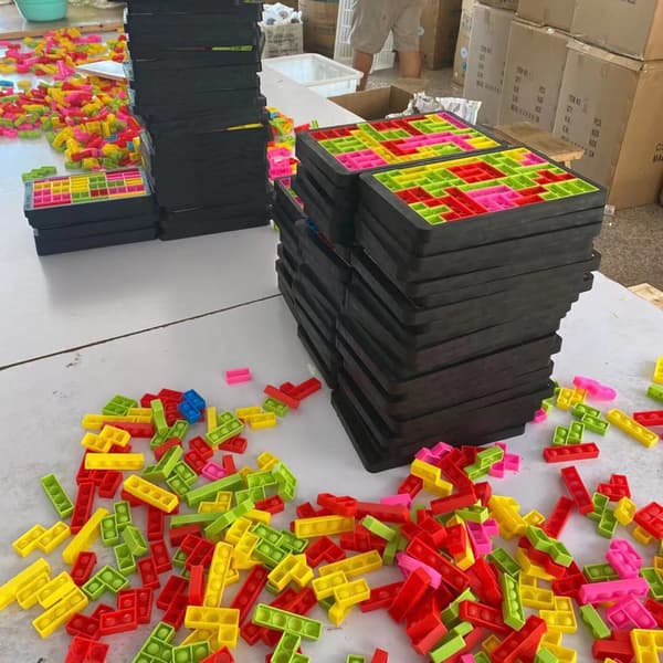 Interaktivt pusselbyggblockspel Push Bubble Fidget Blocks Leksaker