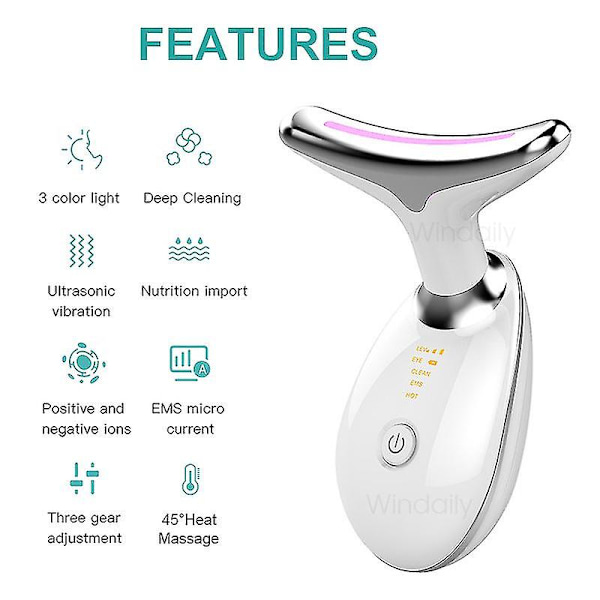 Kaula Face Beauty Device Led Photon Therapy Ihoa Kiristä Vähennä Kaksoisleuka Anti Wrinkle Poista Lifting Hierontalaite Ihonhoitotyökalut No Retail Box