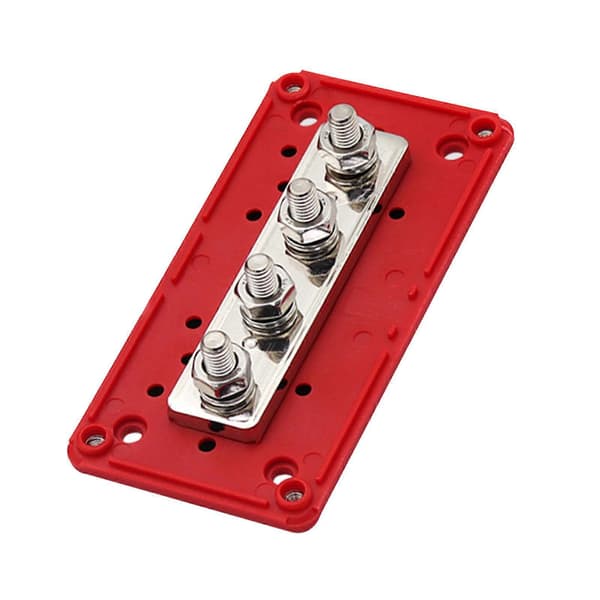 【BQ】4-way Busbar 300A Power Distribution Box Busbar Distribution Block M8 Red