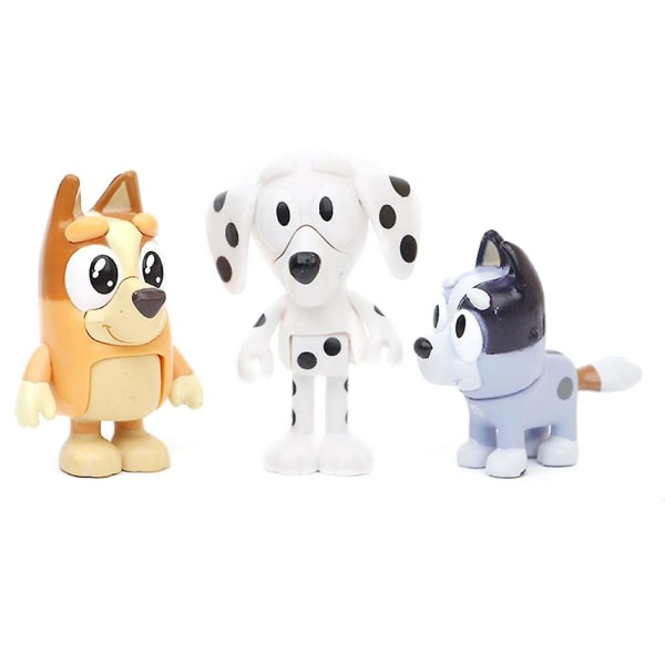 Den nya Cartoon Animation Bluey Playtime Toys Modellfigurer Barnleksak 12ST