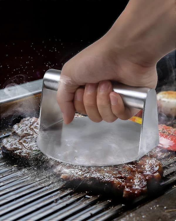 Hamburgerpresse i rustfrit stål rund Smash Burger Pr