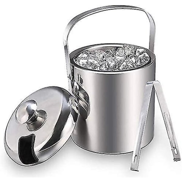 304 rustfrit stål dobbeltlags isspand 1.3L flat mouth