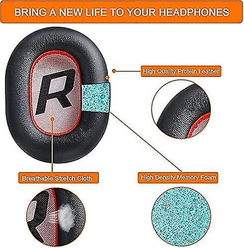 【BQ】Erstatningslæder ørepuder til Plantronics Backbeat Pro 2, Voyager 8200 Uc hovedtelefoner (sort)