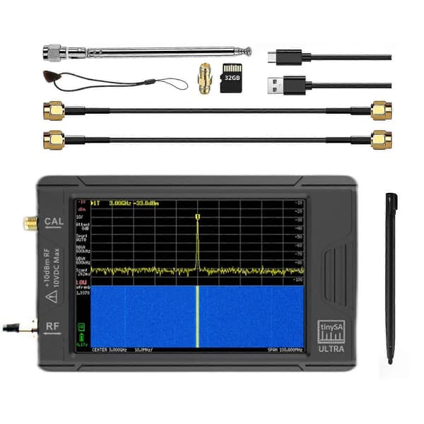 Tiny Spectrum Analyzer Tinysa Ultra 4\" Display 100khz-5.3ghz 32GB Kortilla