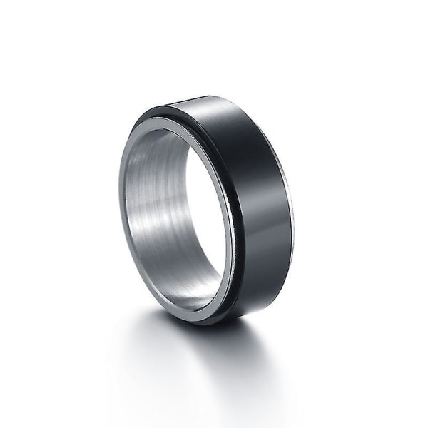 Titanium Stål Mænds Angstring Dame Spinner Ring Gratis Rotation Anti-stress Tilbehør Smykker 2021 Gave 9 Sort 9 Black