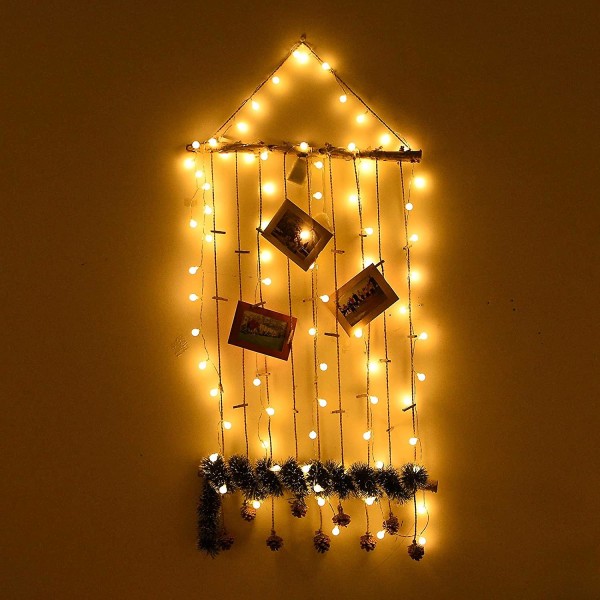 Globe String Lights Batteridriven 40 Led Fairy String Lights, 8 lägen, Vattentät dekorativt ljus - Varmvitt
