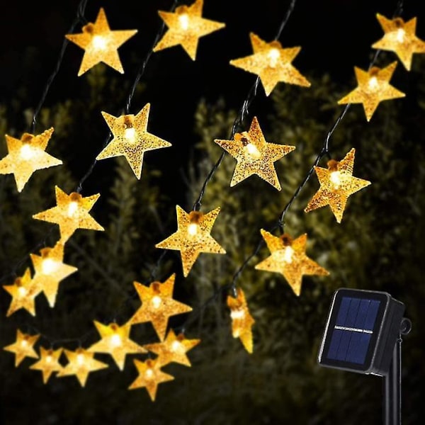 Solar Star String Lights Led, Solar Powered Twinkle Lights, Lights for Outdoor 3.8m