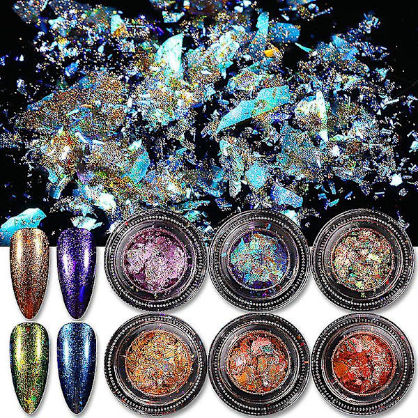 Nail Brocade Powder Japanese Dream Aurora Cloud Brocade Powder Edelweiss Glitter Coarse shape -3