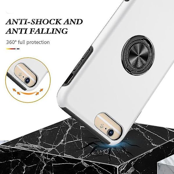 Magneettirengas Kickstand Iskunkestävä phone case Iphone 6 Plus -puhelimelle (musta) Silver