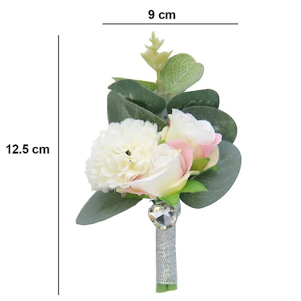 Keinotekoinen Rose Boutonniere & Corsage set Ruusun silkkikukka häihin