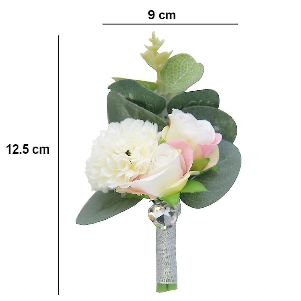 Kunstig Rose Boutonniere & Corsage Sæt Rose Silke Flower Til Bryllup