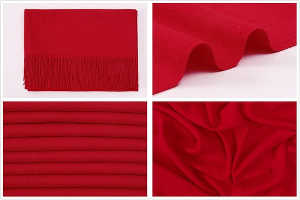 【BQ】Dame Sjal Pashmina Sjaler og Wraps til Bryllupssjaler til Kvinder Vinter Red