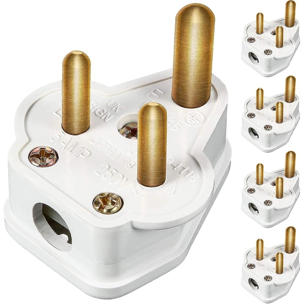 5 Amp runde plugger Nettplugg 3 pins lysplugger for scenebelysning Lampe (svart 5 stk) White 10