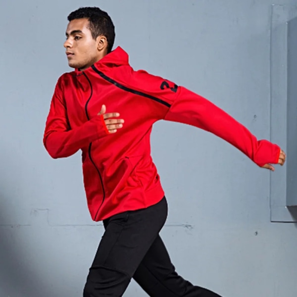 Den nya Sportkläder set för män Fotbollströja Fotboll Träningskläder Löphuvtröjor herr Långärmad träningsoverall Sporting sweatsuit red set red set XL
