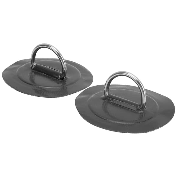 2 stk. Oppustelig Båd Kajak D Ring Pad Patch PVC Marine Rustfrit Stål Fast Spænde Sort