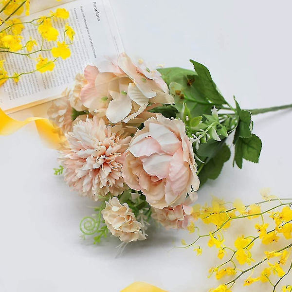 2 Kunstig Pæon Falsk Blomsterbuket Kunstig Brudebuket Falsk Blomsterbuket Kunstig Bryllupsfest & Bryllup Hjem Blomst Stue Blomster