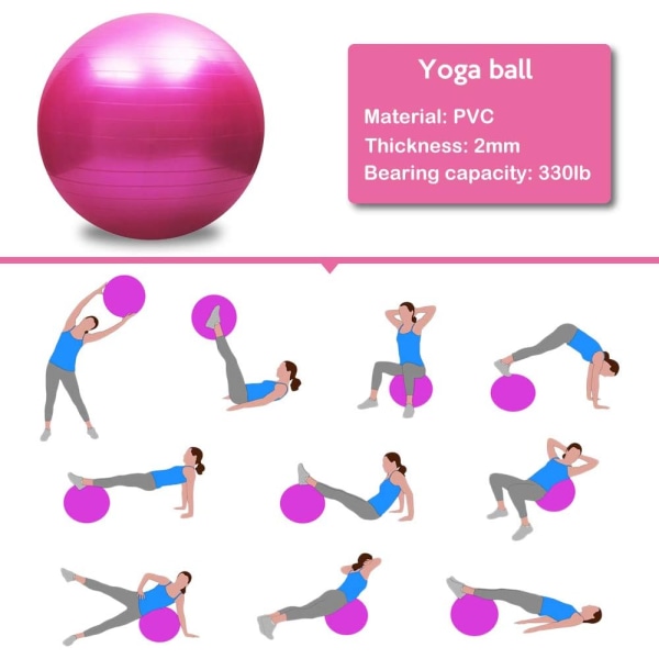 Ballon de yoga anti-éclatement épais and stabil - gris 55cm