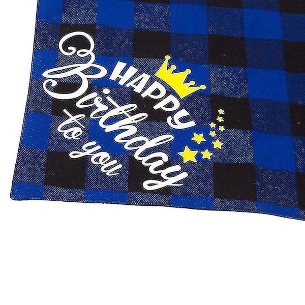 Hundebursdagsfestrekvisita, rutete hundebursdagsbandanaer med hundebursdagsfesthatt Sløyfe Bursdagsnummer F