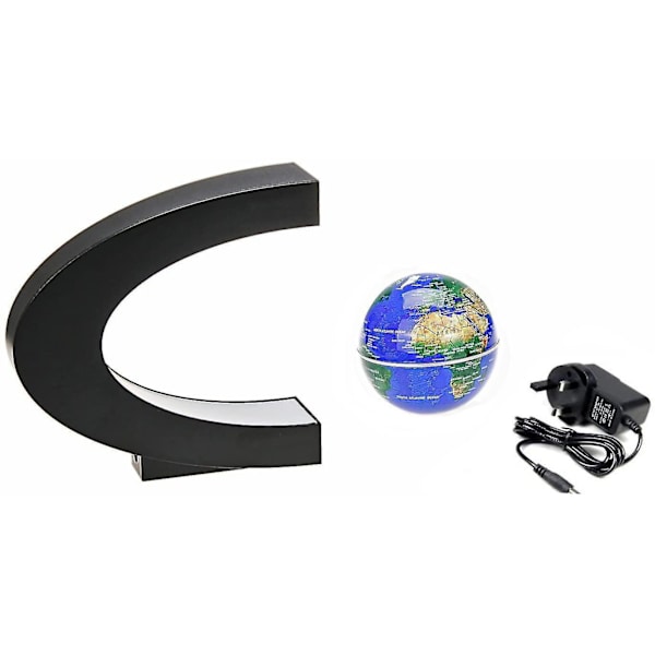 Flytande Globe Med Led Ljus C Form Magnetisk Flytande Globe Världskartadekoration