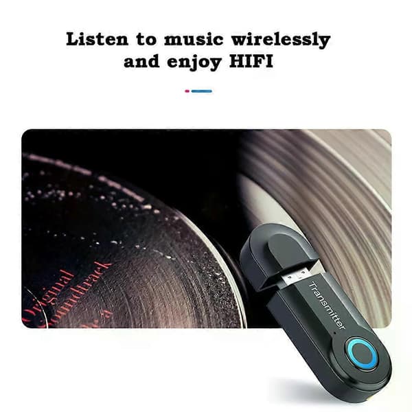 【BQ】USB Bluetooth 5.0-sender 3,5 mm jack-lydadapter Trådløs stereo-lydsenderadapter til pc-tv-hovedtelefoner black